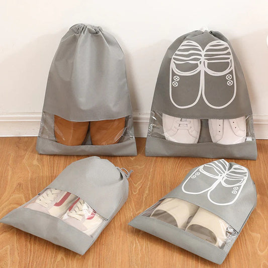Pack of 10 Pcs Travel Shoe Bags, Large Shoes Pouch Packing Organizers with Rope for Men and Women