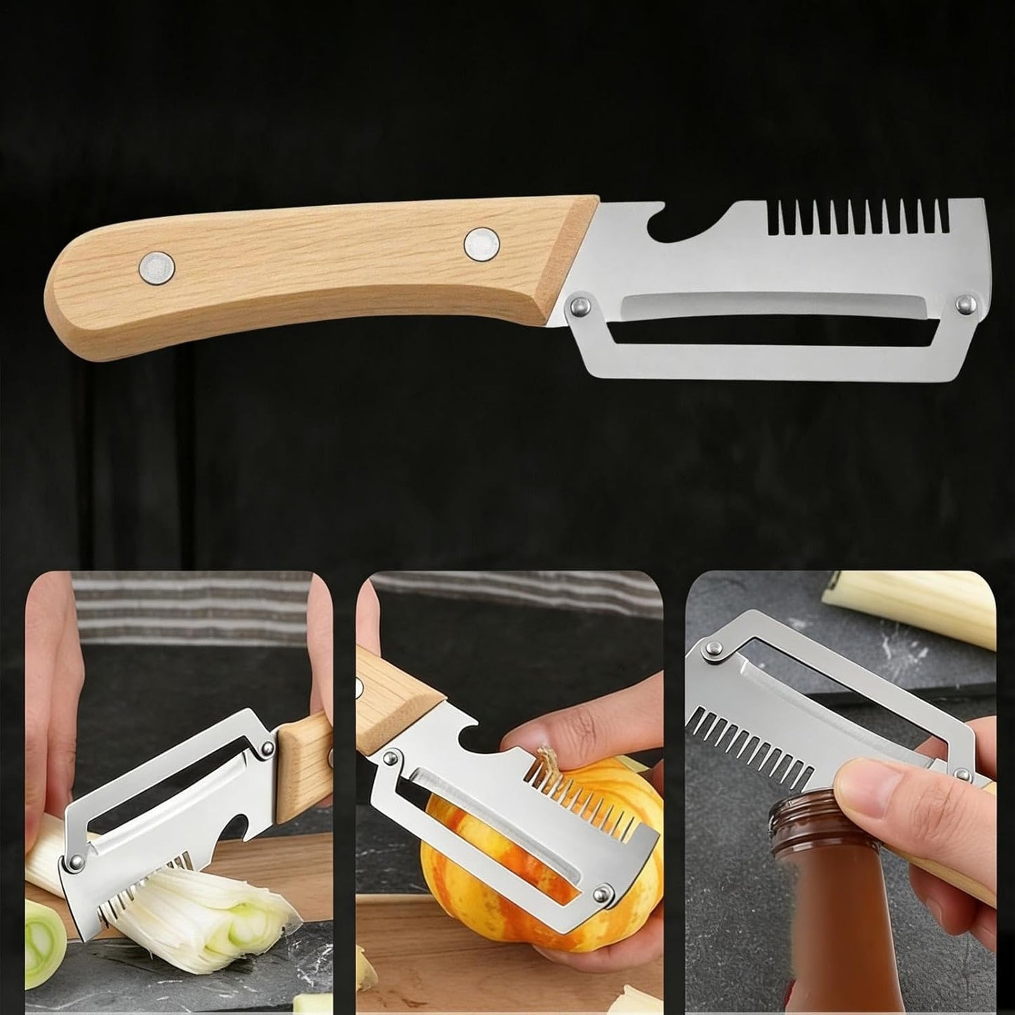 Premium Stainless Steel Multi-Functional Handheld Peeler