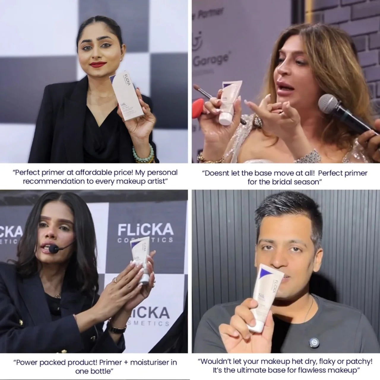 Flicka Silk Touch 3 in 1 Moisturizer and Primer for Face | Long-Lasting, Flawless and Dewy Makeup Base | Pore Minimizer | All Skin Types