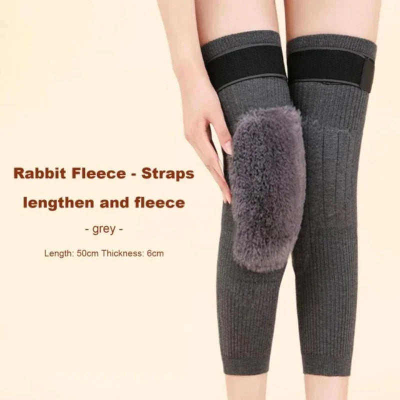 Knee Warmer - Woolen Blend Thermal Leg Warmers - Unisex Elastic Knee Pads For Men & Women